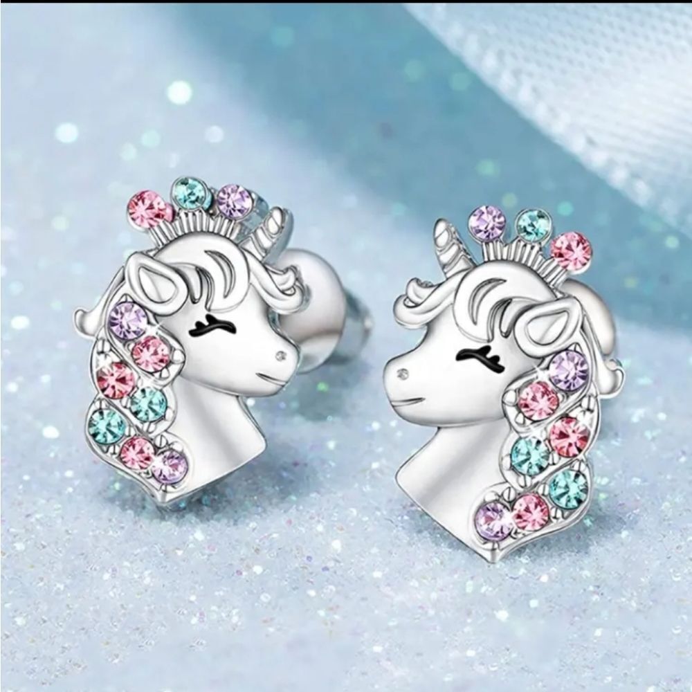 3 for 26 - Unicorn Silver Stud Earrings